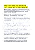 TEEN SMART ACTUAL TEST PAPER 2026 QUESTIONS WITH SOLUTIONS GRADED A&plus;
