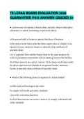 TX LCPAA BOARD EVALUATION 2026 GUARANTEED PASS ANSWERS GRADED A&plus;