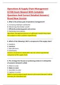 Operations & Supply Chain Management  &lpar;C720&rpar; Exam Newest With Complete  Questions And Correct Detailed Answers&vert;  Brand New Version 