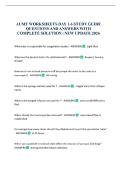 AUMT WORKSHEETS DAY 1-6 STUDY GUIDE QUESTIONS AND ANSWERS WITH COMPLETE SOLUTION &vert; NEW UPDATE 2026