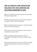 USPS 421 WINDOW CLERK CERTIFICATION EVALUATION TEST 2026 QUESTIONS AND SOLUTIONS GUARANTEED TO PASS