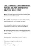 USPS 421 WINDOW CLERK COMPREHENSIVE TEST 2026 COMPLETE QUESTIONS AND SOLUTIONS 100&percnt; CORRECT