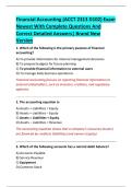 Financial Accounting &lpar;ACCT 2313 D102&rpar; Exam  Newest With Complete Questions And  Correct Detailed Answers&vert; Brand New  Version 