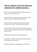 USPS 421 WINDOW CLERK EXAM PAPER 2026 QUESTIONS WITH ANSWERS GRADED A&plus;