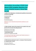 Intermediate Accounting I &lpar;D103&rpar; Exam  Newest With Complete Questions And  Correct Detailed Answers&vert; Brand New  Version