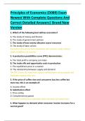 Principles of Economics &lpar;D089&rpar; Exam  Newest With Complete Questions And  Correct Detailed Answers&vert; Brand New  Version