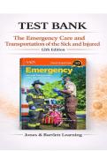 EMT Test Bank &ndash; Emergency Care and Transportation of the Sick and Injured &lpar;AAOS&rpar; 12th Edition &vert; Chapter-by-Chapter Exam Questions & Study Guide &vert; Chapter 1-41 &vert; Nclex Style questions with answers & Explanations