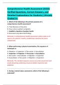 Comprehensive Health Assessment &lpar;D222&rpar;  Verified Questions&comma; Correct Answers&comma; and  Detailed Explanations for Students&vert;&vert;Already  Graded A&plus; 