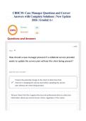 CBHCM- Case Manager Questions and Correct Answers with Complete Solutions &vert; New Update 2026 &vert; Graded A&plus;
