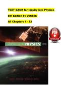 TEST BANK for Inquiry into Physics   8th Edition by Ostdiek   All Chapters 1 - 12