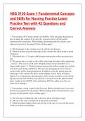 NSG 3130 Exam 1 Fundamental Concepts and Skills for Nursing Practice Latest Practice Test with 42 Questions and Correct Answers