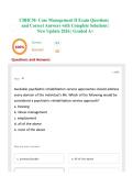 CBHCM- Case Management II Exam Questions and Correct Answers with Complete Solutions &vert; New Update 2026 &vert; Graded A&plus;
