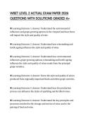 WSET LEVEL 2 ACTUAL EXAM PAPER 2026 QUESTIONS WITH SOLUTIONS GRADED A&plus;