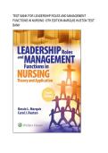 Test bank for Leadership Roles and Management Functions in Nursing 10th Edition Marquis Huston Test Bank with test questions and answers graded A&plus;