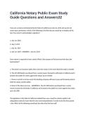 California Notary Public Exam Study Guide Questions and Answers