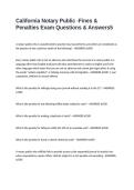 California Notary Public -Fines & Penalties Exam Questions & Answers