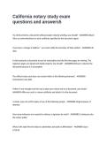California notary study exam questions and answers
