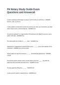 PA Notary Study Guide Exam Questions and Answers