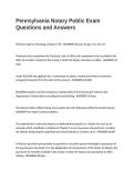 Pennsylvania Notary Public Exam Questions and Answers
