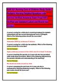 NUR 321 Nursing Care of Children Study Guide &vert;  Pediatric Nursing Detailed Questions with  Correct Verified Answers&vert; Exam Prep&vert;100&percnt;  Verified and Updated &vert;Latest and Brand new  Version