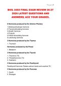 BIOL 2402 FINAL EXAM REVIEW 26-27  2026 LATEST QUESTIONS AND  ANSWERS&vert; ACE YOUR GRADES&period;