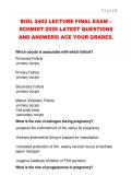 BIOL 2402 LECTURE FINAL EXAM &ndash;  SCHMIDT 2026 LATEST QUESTIONS  AND ANSWERS&vert; ACE YOUR GRADES&period;