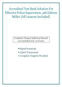 Accredited Test Bank Solution For  Effective Police Supervision&comma; 9th Edition  Miller &lbrack;All Lessons Included&rsqb; 
