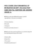 WGU COURSE C836 FUNDAMENTALS OF INFORMATION SECURITY 596 EXAM STUDY GUIDE 2026 FULL QUESTIONS AND ANSWERS GRADED A&plus;