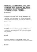 WGU C777 COMPREHENSIVE EXAM 2026 COMPLETE STUDY GUIDE FULL SOLUTIONS WITH EXPLANATIONS VERIFIED A&plus;