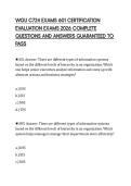 WGU C724 EXAMS 601 CERTIFICATION EVALUATION EXAMS 2026 COMPLETE QUESTIONS AND ANSWERS GUARANTEED TO PASS