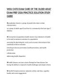 WGU C475 EXAM CARE OF THE OLDER ADULT EXAM PREP 2026 PRACTICE SOLUTION STUDY GUIDE