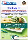 Test Bank for  Nutritional Foundations and Clinical Applications&colon; A Nursing  Approach 8th Edition by Michele Grodner&comma; Sylvia Escott-Stump  and Suzanne Dorner &vert;&vert; ISBN&colon; 97803238110241 &vert;&vert; All Chapters 1-20  Complete &vert;&vert; LATEST UPDATED VERSION 2026 - 2027