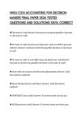 WGU C213 ACCOUNTING FOR DECISION MAKERS FINAL PAPER 2026 TESTED QUESTIONS AND SOLUTIONS 100&percnt; CORRECT