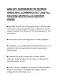 WGU C213 ACCOUNTING FOR DECISION MAKERS FINAL EXAMINATION TEST 2026 FULL SOLUTION QUESTIONS AND ANSWERS VERIFIED