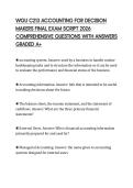 WGU C213 ACCOUNTING FOR DECISION MAKERS FINAL EXAM SCRIPT 2026 COMPREHENSIVE QUESTIONS WITH ANSWERS GRADED A&plus;