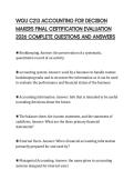 WGU C213 ACCOUNTING FOR DECISION MAKERS FINAL CERTIFICATION EVALUATION 2026 COMPLETE QUESTIONS AND ANSWERS