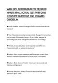 WGU C213 ACCOUNTING FOR DECISION MAKERS FINAL ACTUAL TEST PAPER 2026 COMPLETE QUESTIONS AND ANSWERS GRADED A&plus;