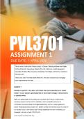 PVL3701 Assignment 1 Semester 1 ANSWERS 2026 - Due 1 April 2026