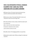 WGU C165 INTEGRATED PHYSICAL SCIENCES EXAMPREP STUDY GUIDE 2026 TESTED QUESTIONS WITH ACCURATE ANSWERS