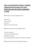 WGU C165 INTEGRATED PHYSICAL SCIENCES CERTIFICATION EVALUATION TEST 2026 QUESTIONS AND SOLUTIONS GUARANTEED TO PASS