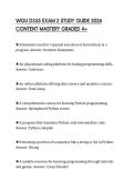 WGU D335 EXAM 2 STUDY GUIDE 2026 CONTENT MASTERY GRADED A&plus;