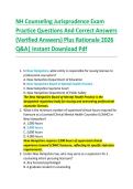 NH Counseling Jurisprudence Exam  Practice Questions And Correct Answers  &lpar;Verified Answers&rpar; Plus Rationale 2026  Q&A&vert; Instant Download Pdf