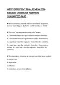 WEST COAST EMT FINAL REVIEW 2026 BUNDLED QUESTIONS ANSWERS GUARANTEED PASS