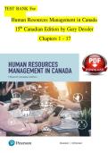 TEST BANK For Human Resources Management in Canada 15th Canadian Edition by Gary Dessler Chapters 1 - 17