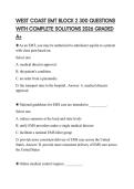 WEST COAST EMT BLOCK 2 300 QUESTIONS WITH COMPLETE SOLUTIONS 2026 GRADED A&plus;