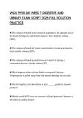 WCU PHYS 261 WEEK 7 DIGESTIVE AND URINARY EXAM SCRIPT 2026 FULL SOLUTION PRACTICE