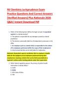 NV Dentistry Jurisprudence Exam  Practice Questions And Correct Answers  &lpar;Verified Answers&rpar; Plus Rationale 2026  Q&A&vert; Instant Download Pdf 