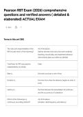 Pearson RBT Exam &lpar;2026&rpar; comprehensive questions and verified answers &lpar; detailed & elaborated&rpar; ACTUAL EXAM 