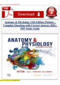 Anatomy and Physiology 11th Edition &lpar;Patton&rpar; &vert; Study Guide&comma; Practice Questions & Correct Answers &vert; 2026 Edition