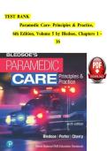 TEST BANK Paramedic Care&colon; Principles & Practice&comma; 6th edition Volume 5&colon; Special Considerations and Operations &lpar;Bledsoe&rpar; Chapter 1 to 16